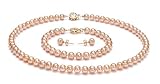 PearlsOnly Parure en Perles Rose 6-7mm AAA Eau douce