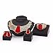 Moochi 18K Gold Plated Red Acrylic Necklace Earrings Ring Bracelet Jewelry Set