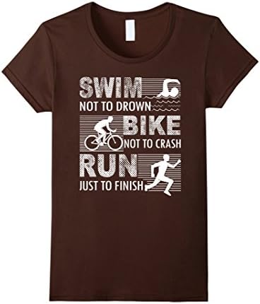 Women's Triathlon Tee Shirt - Triathlon Swim Bike Run Shirt XL Brown