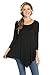 Frumos Womens Tunic 3/4 Sleeve Handkerchief Hem Tunic Top Black 2XL