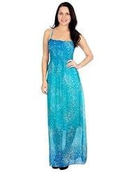 Shirred Summer Chiffon Spaghetti Strap Polka Dot Print  Dress