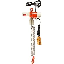 Harrington ED Dual Speed Electric Chain Hoist, Single Phase, Hook Mount, 125 lbs Capacity, 10' Lift, 69 fpm Max Lift Speed, 0.4 HP, 12.4" Headroom, 1" Hook Opening, 120V