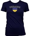 Ukraine Flag Shield International Soccer Juniors T-shirt, Ukrainian Pride Juniors Shirt