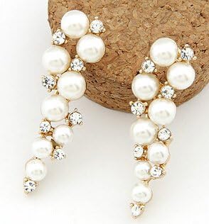 Salinla Jewelry new Fashion earrings18k gold long pearl luxury drop earrings 18k gold long earrings for women