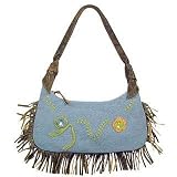 Caterina Lucchi Leather & Jeans Baguette Handbag