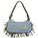 Caterina Lucchi Leather & Jeans Baguette Handbag