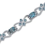 Delicate Filigree Design 9.00 carats total weight Oval and Round Cut London Blue Topaz Gemstone...