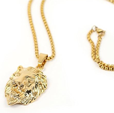 Lion Head Gold Stainless Steel Pendant