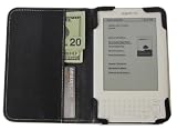 mCover® Black Leather Folio Cover Cover Case for Amazon Kindle 3 (Fits 6″ Display, built-in inner pocket)