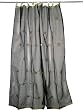 2 Organza Brown Floral Mirror Embroidered Curtains Sheer 92"