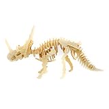 La Viano® 3D-Puzzle Naturholz Dinosaurier-Skelett Dinosaurierpuzzle Styracosaurus Holzspielzeug Bausatz Steckbausatz für Kinder