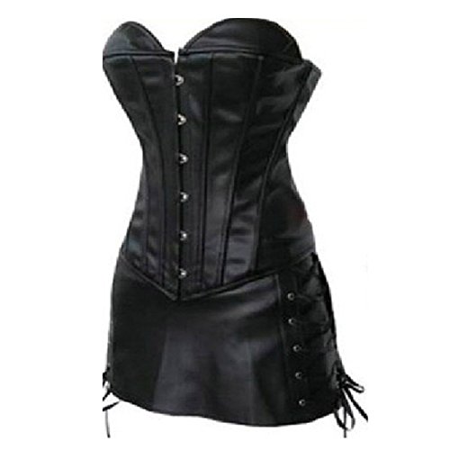 Women Basques Faux Leather Corset Bustier TOP