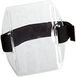 Menda 35062 4 x 4-5/16 (Outer Dimensions), 2-3/8 x 3-3/8 (Insert Size), Arm Badge Holder With Black Band (Pack of 50)