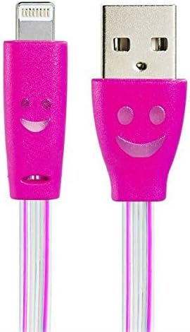 Firefox cable LED Charger, Light Up Charging Cable Luminescent Visible Current Flow Smart Charger & Sync Cable for Apple iPhone 6 6 Plus 5/5S/5 (hot pink)