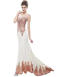 Applique Sheer Crystal Crystals Mermaid Prom Dress  with a Court Train 