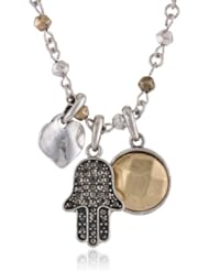 Lucky Brand Two-Tone Gifting Glitz Hamsa Charm Necklace, 19"