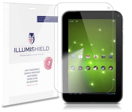 iLLumiShield - Toshiba Excite 7 Screen Protector Japanese Ultra Clear HD Film with Anti-Bubble and Anti-Fingerprint - High Quality (Invisible) LCD Shield - Lifetime Replacement Warranty - [3-Pack] OEM / Retail Packaging