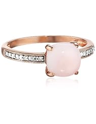10k Rose Gold, Pink Opal, and Diamond Ring, (0.03 cttw, G-H Color, I1-I2 Clarity)