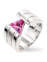 Futuristic Pink CZ Ring