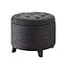 Convenience Concepts Designs4Comfort Round Ottoman Gray Fabric