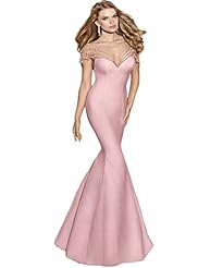 Beaded  Backless Mermaid Evening Dress/Prom Dress  with a Court Train  With a Bow(s)