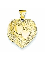 Genuine 14K Yellow Gold Double Heart Locket 1 Grams Of Gold 100% Satisfaction Guaranteed.