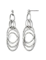 14k White gold Leslies Fancy Post Dangle Earrings