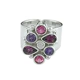 Sterling Silver Multi-Gemstone Ring by Sajen