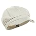 e4Hats.com Cotton Elastic Newsboy Cap-White M-L