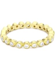 Annie Fensterstock Raindrop 18k Yellow Gold with Diamond Ring, Size 6