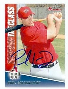 Paul Goldschmidt Autographed/Hand Signed Baseball Card (Arizona Diamondbacks) 2011 Topps Bowman #TC5