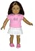 Pink T-Shirt with Jonas Brothers Logo, White Denim Ruffled Skirt, Fits 18