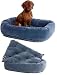 Round Dog Bolster Bed - Blue - Medium