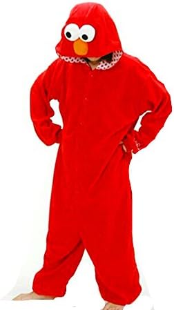 Pajamas Anime Costume Adult Animal Onesie Sesame Street Cosplay Red Size M