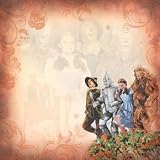 Wizard of Oz Scrapbooking Paper Scene with all 4 Characters