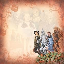Wizard of Oz Scrapbooking Paper Scene with all 4 Characters