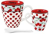 Jessie Steele Mommy-and-Me Kitchen Cherry 3 Piece Mug Set