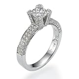 1.97 Carat F / VVS-VS Round Cut Diamond Solitaire 18k White Gold Engagement Ring