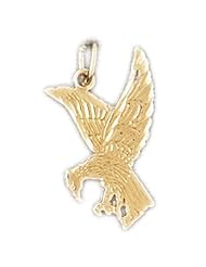 Dazzlers Solid 14k Gold Flying Eagle Charm Pendant Available in three colors from jewelsberry (weights: 1.2 grams only)