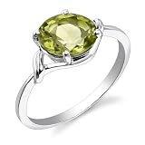 Sterling Silver 2.00 cts Oval Cut Peridot Ring Size 8