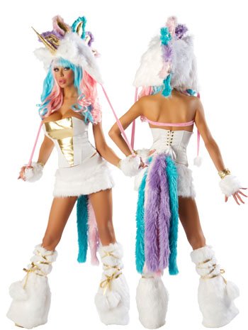 Deals Faux Fur Unicorn Sexy Costume - SMALL Deals Faux Fur Unicorn Sexy Costume - SMALL