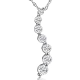 69% Off Journey Diamond Pendant-Necklace in 10K White Gold (I2 J-K 18" Chain- Deluxe Box)