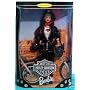1998 Barbie Collector Edition: Harley Davidson Motor Cycles Barbie with red scarf, leather jacket and Harley leather bag