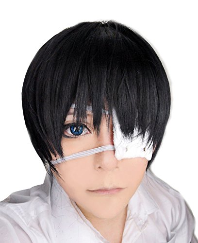 Free Hair Cap + Tokyo Ghoul Ken Kaneki Cosplay Wig Black Short Costume Wig