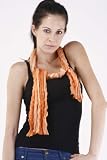 CRINKLED PURE SILK OMBRE STRIPES SCARF - AUTUMN ORANGE # 8380