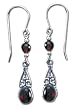Solid Sterling Silver Vintage Romance Garnet Earrings