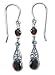 Solid Sterling Silver Vintage Romance Garnet Earrings