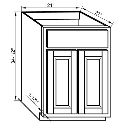 Oakland Gold V2121-31 1/2 - Double Door Vanity Base Cabinet
