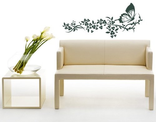 Best Quality Vinyl Wall Sticker Decals - Butterfly Flight ( Size: 28in x 12in - Color: gold ) - No: 1006