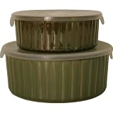 Sango Casserole Dishes Set of 2 - Avocado